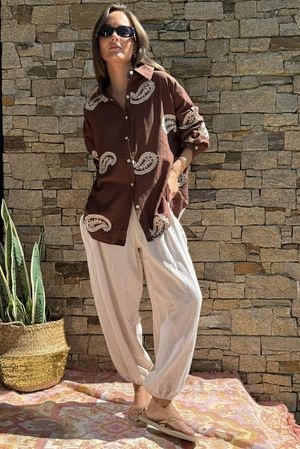 Yara Paisley Shirt Chocolate